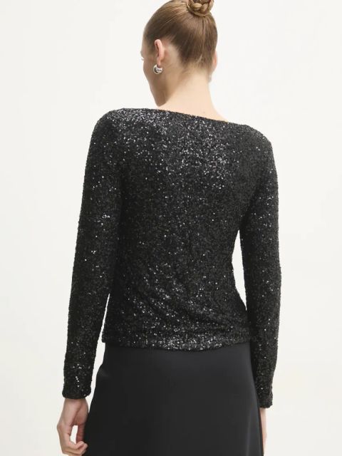 Answear.LAB bluzka damska kolor czarny z aplikacją