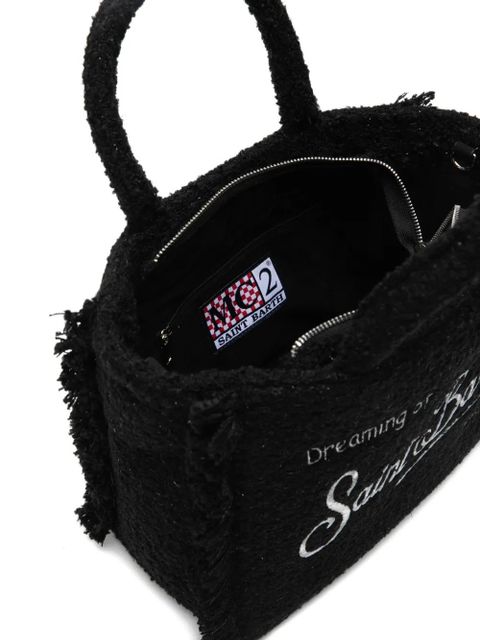 MC2 Saint Barth fringed embroidered tote bag - Black