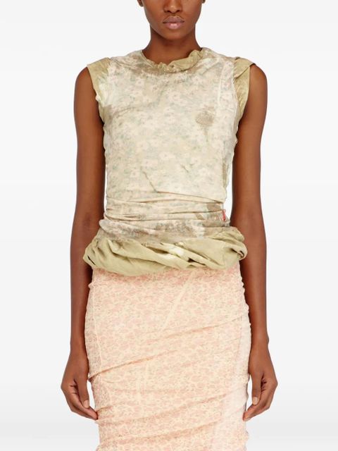 Diesel ruffled floral blouse - Neutrals