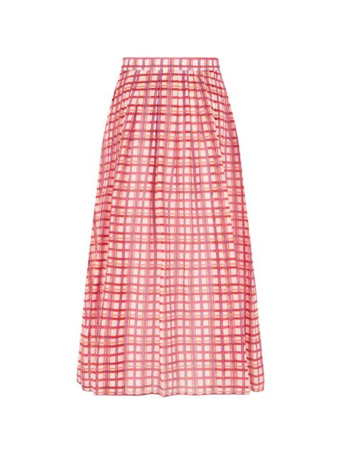 Max Mara check-pattern pleated midi skirt - Red - zdjęcie produktu nr 2