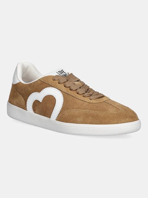 Love Moschino sneakersy zamszowe damskie kolor beżowy JA15112G1NIG0104 - zdjęcie produktu nr 1