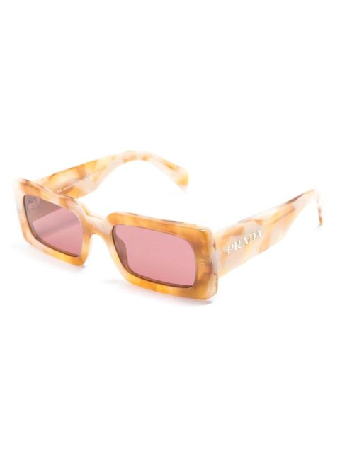 Prada Eyewear logo-print rectangle-frame sunglasses - Yellow