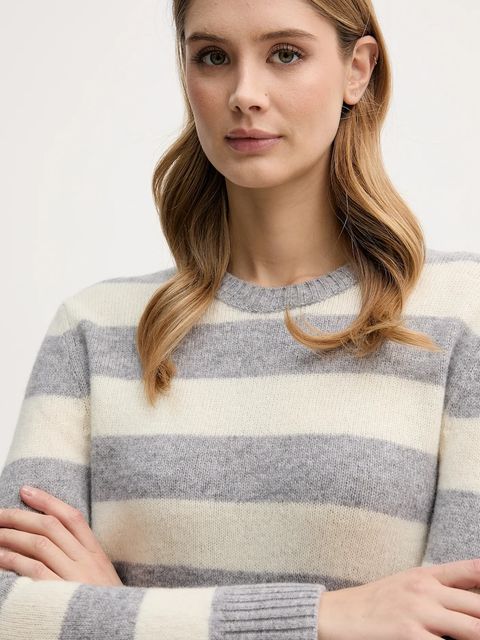 United Colors of Benetton sweter wełniany damski kolor szary 103ME107E