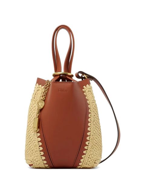 Chloé small Chloé Spin woven-pannels charm-detail bucket bag - Brown - zdjęcie produktu nr 2