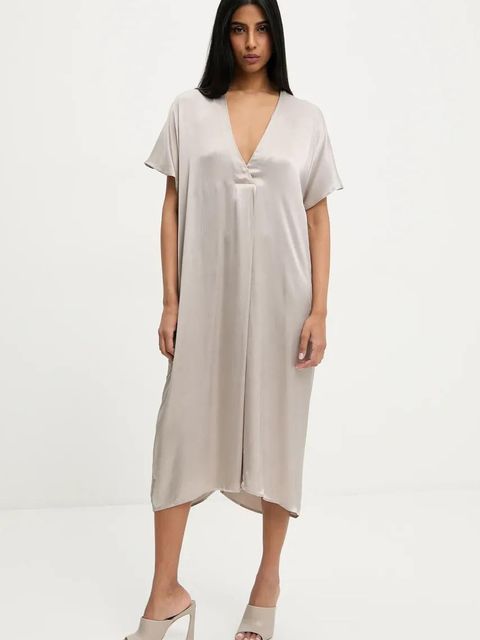 Answear.LAB sukienka kolor srebrny midi oversize - zdjęcie produktu nr 1