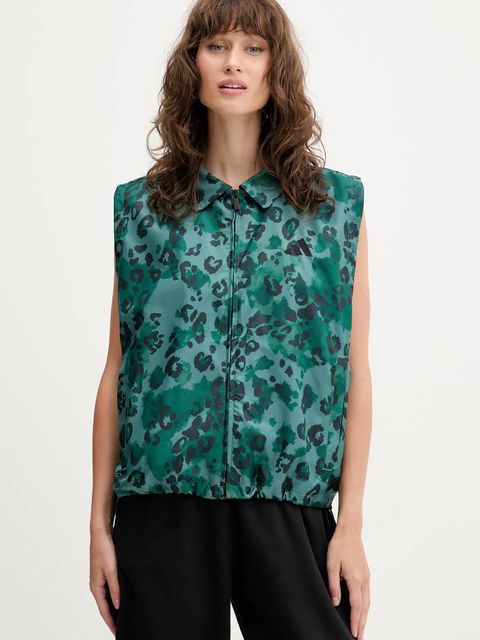 adidas bezrękawnik Animal Print 3-Stripes kolor zielony przejściowy JV6958 - zdjęcie produktu nr 1