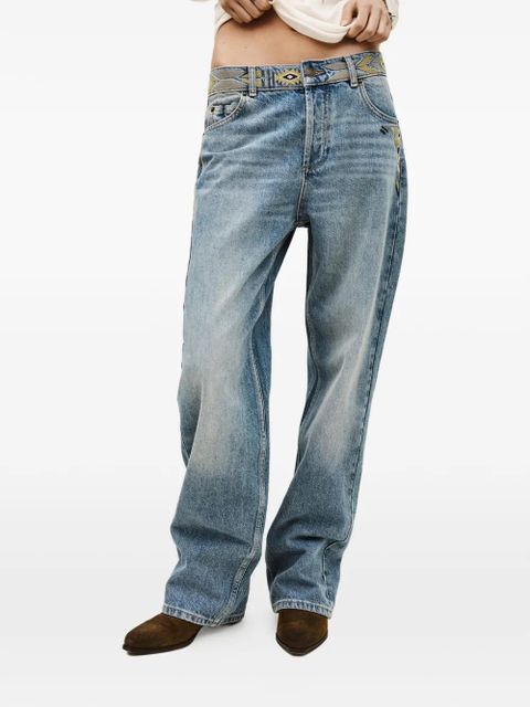 Ba&Sh Rizie embroidered jeans - Blue