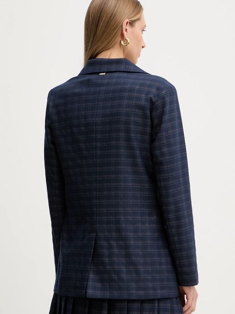 Fracomina marynarka kolor niebieski jednorzędowa wzorzysta FS25WJ3002W56195