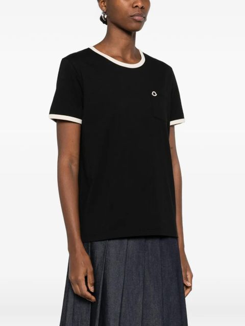 Moncler logo embroidery pocket T-shirt - Black - zdjęcie produktu nr 2