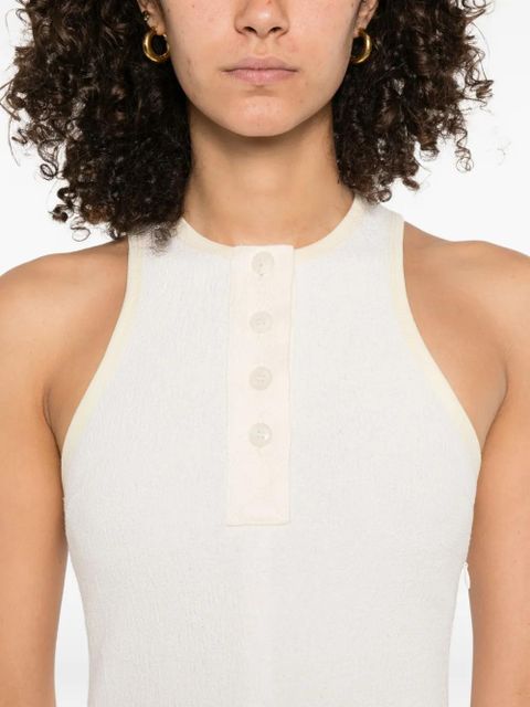 Nanushka button-front ribbed mini dress - Neutrals