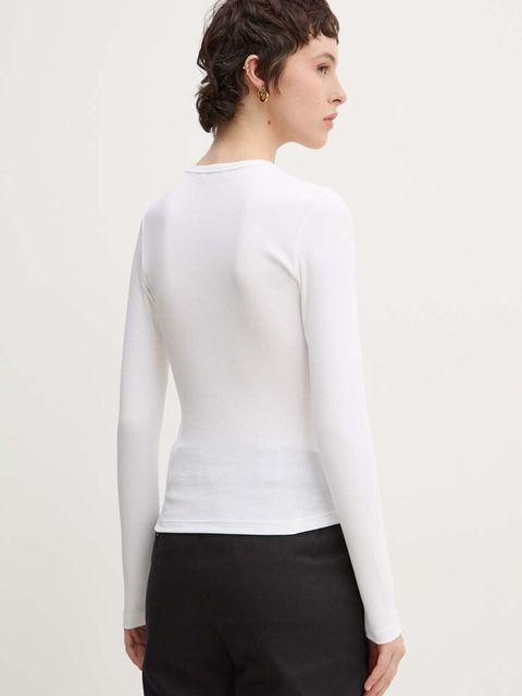 Tommy Jeans longsleeve kolor biały DW0DW17387