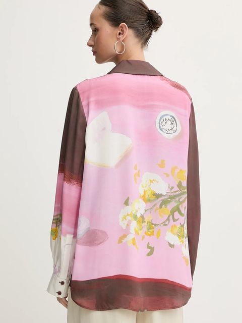 Stine Goya koszula damska kolor różowy regular z kołnierzykiem klasycznym SG-PS26-T091-2263P