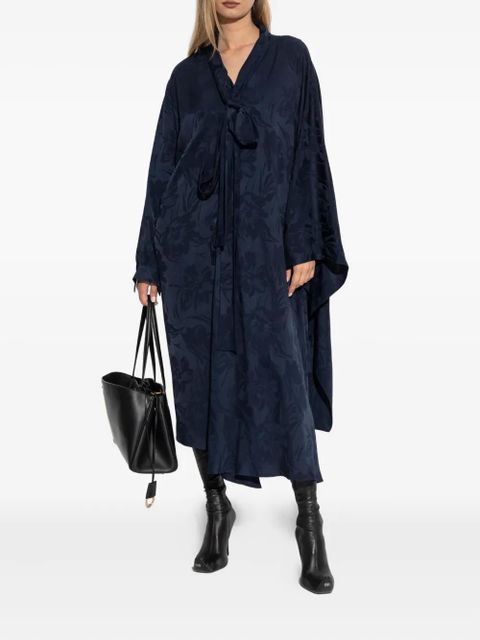 Balenciaga floral-print asymmetric dress - Blue - zdjęcie produktu nr 1