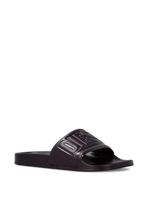Diesel SA-Mayemi logo-embossed slides - Brown