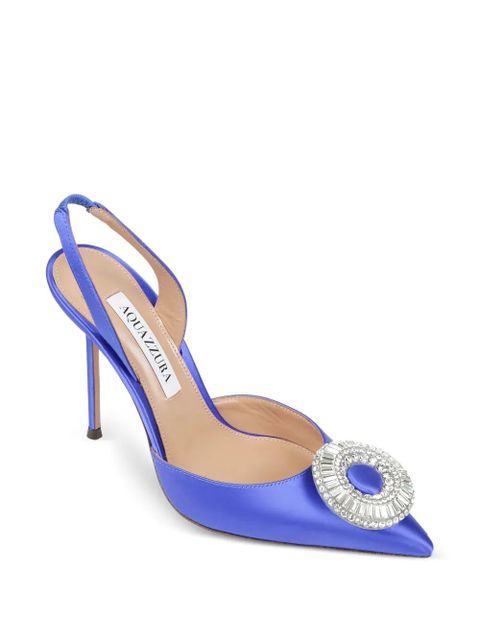 Aquazzura crystal-embellished slingback sandals - Blue - zdjęcie produktu nr 2