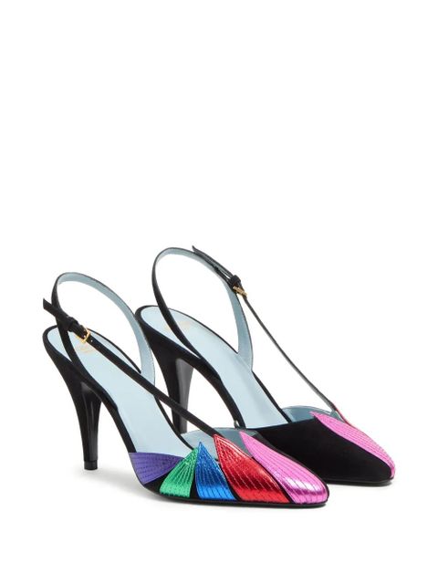 Valentino Garavani 90mm Foliefoliage slingback pumps - Pink