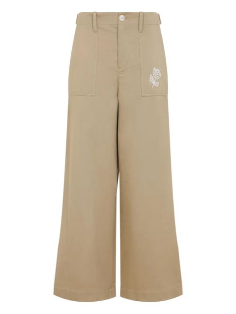 Marni rose-embroidered pocket trousers - Neutrals - zdjęcie produktu nr 1