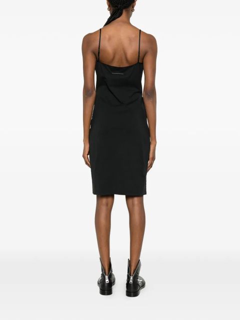 MM6 Maison Margiela spaghetti-strap logo-detail mini dress - Black