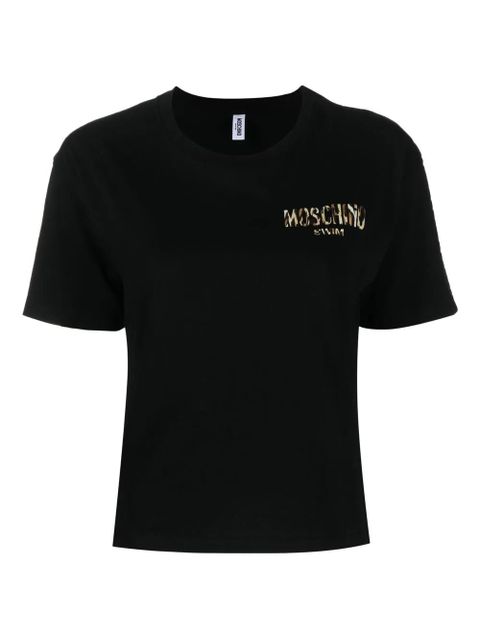 Moschino leopard-print logo T-shirt - Black - zdjęcie produktu nr 1