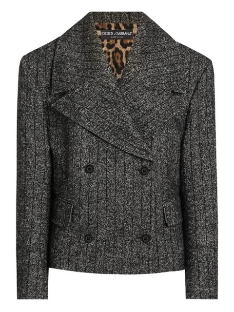Dolce & Gabbana striped double-breasted jacket - Grey - zdjęcie produktu nr 1