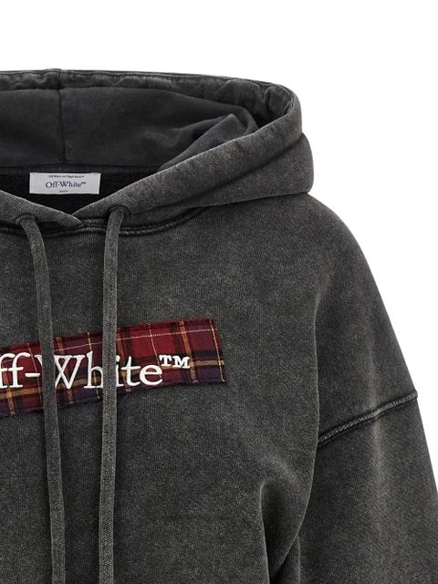 Off-White Bookish logo-patch hoodie - Grey