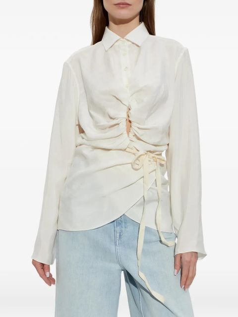 Maison Margiela tie-waist shirt - Neutrals