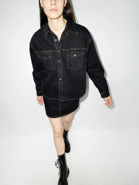 WARDROBE.NYC oversized denim button jacket - Black