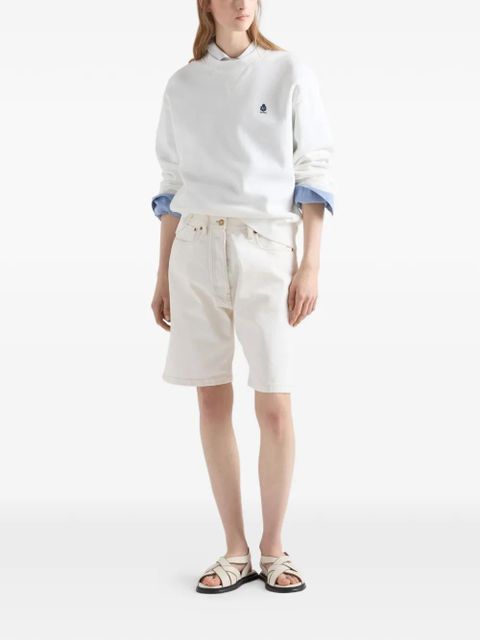 Prada crew-neck cotton sweatshirt - White - zdjęcie produktu nr 2