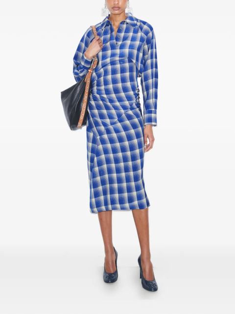 Tory Burch plaid shirtdress - Blue - zdjęcie produktu nr 2
