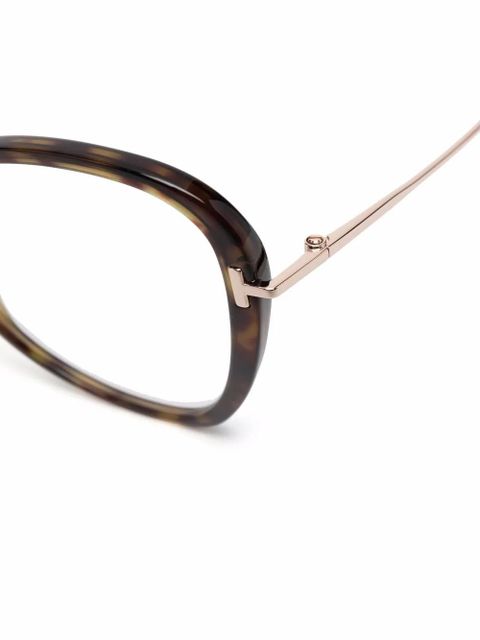 TOM FORD Eyewear polished-effect oversize-frame glasses - Brown - zdjęcie produktu nr 2