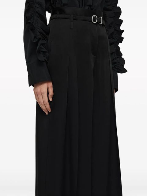 Jil Sander belted ankle-tie tailored trousers - Black