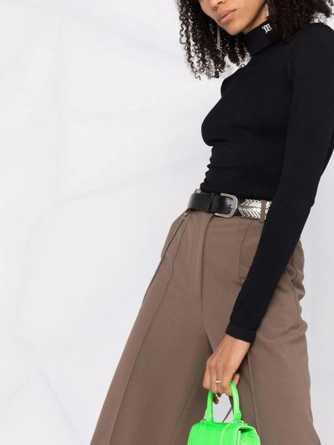 MISBHV funnel-neck fitted top - Black