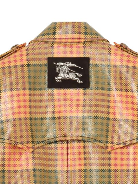 Burberry short Check coated raffia-effect Summerside trench coat - Orange - zdjęcie produktu nr 2