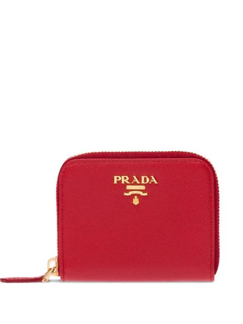 Prada logo-plaque zipped wallet - Red - zdjęcie produktu nr 1
