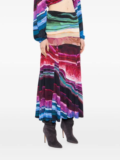 FARM Rio printed midi skirt - Red