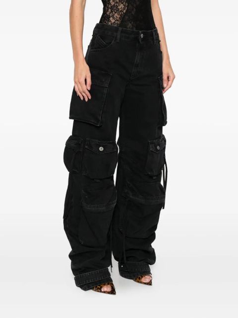 The Attico cargo-pockets jeans - Black