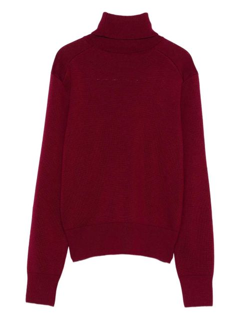 AMI Paris heart-logo turtleneck sweater - Red