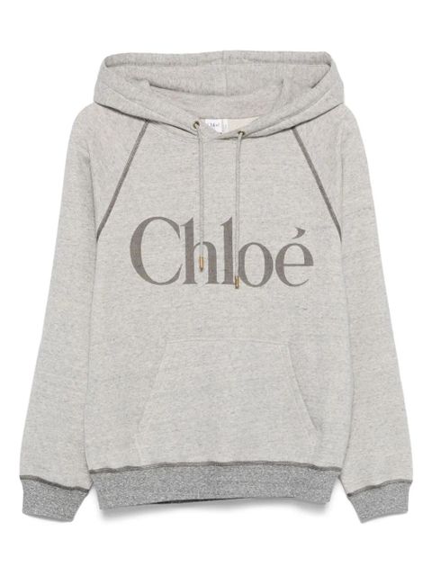 Chloé logo-print hoodie - Grey - zdjęcie produktu nr 1