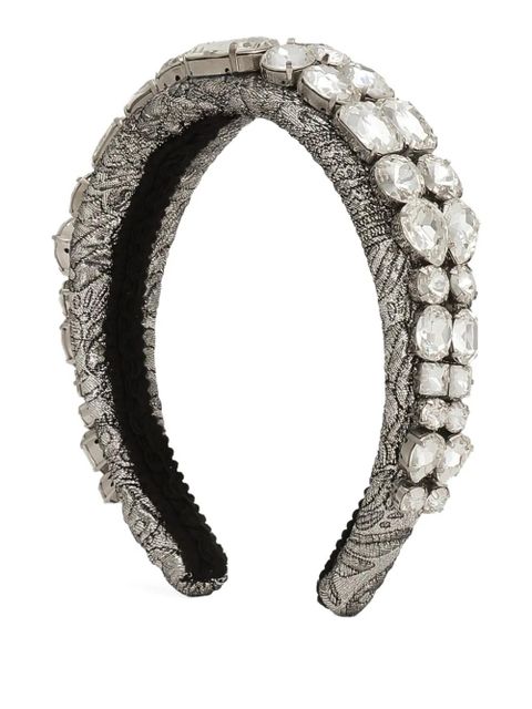 Dolce & Gabbana floral-jacquard headband - Silver