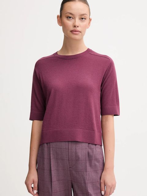 United Colors of Benetton sweter wełniany damskie kolor fioletowy lekki 11AHD10E6 - zdjęcie produktu nr 1