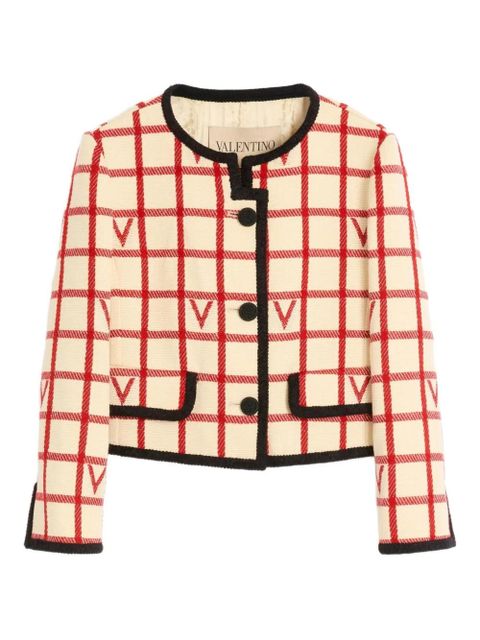 Valentino Garavani grid pattern embellished jacket - Neutrals - zdjęcie produktu nr 1