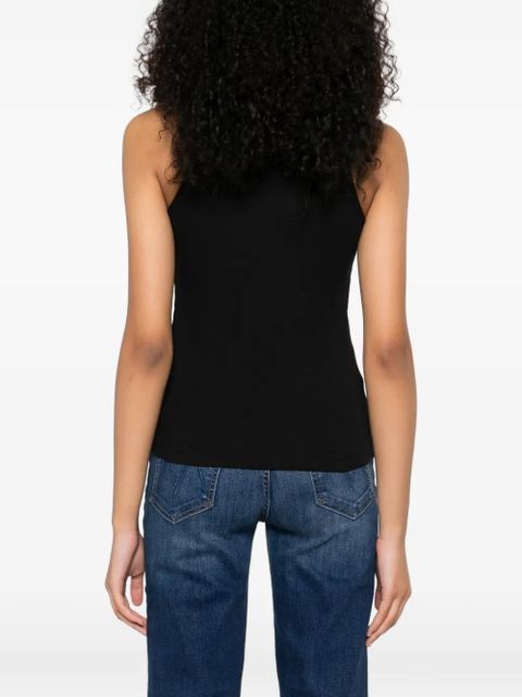 TWINSET floral-appliqué tank top - Black