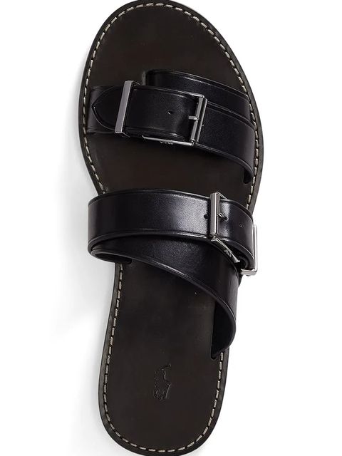 Polo Ralph Lauren klapki skórzane Bkle Slide damskie kolor czarny 818P01589002