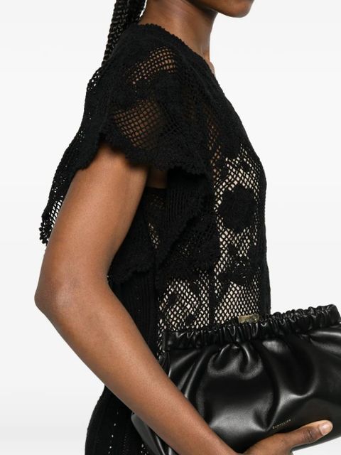 TWINSET floral-appliqué lace dress - Black