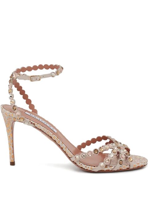 Aquazzura 85mm Tequilla printed heeled sandals - Neutrals - zdjęcie produktu nr 1