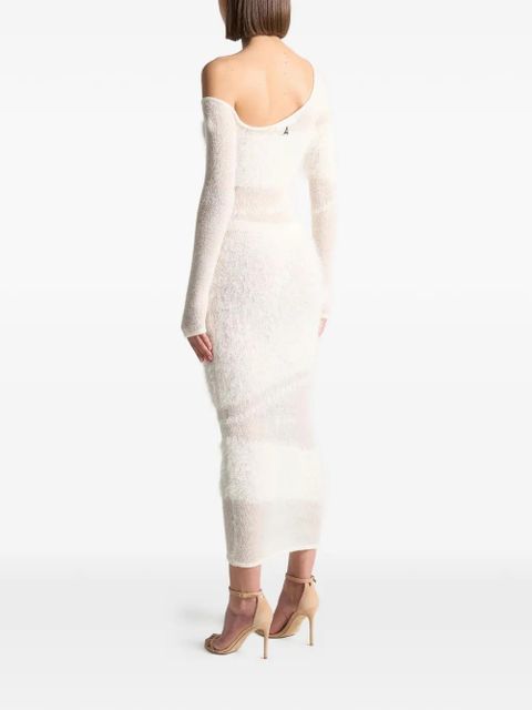 Manière De Voir off-shoulder knitted maxi dress - White