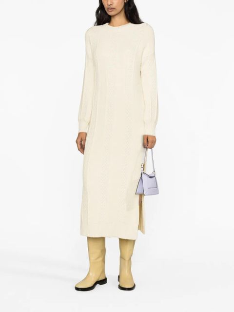 Golden Goose cable-knit crew neck dress - White - zdjęcie produktu nr 2