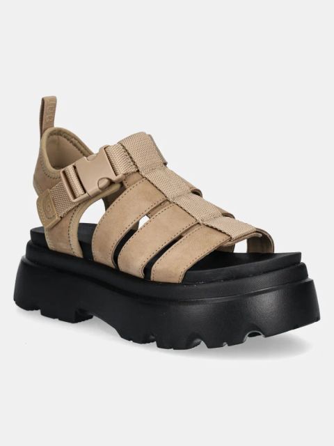 UGG sandały Cora damskie kolor beżowy na platformie 1152698-SAN