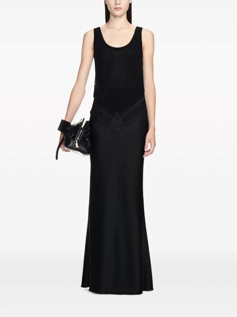 Off-White lace-panel satin maxi dress - Black - zdjęcie produktu nr 2