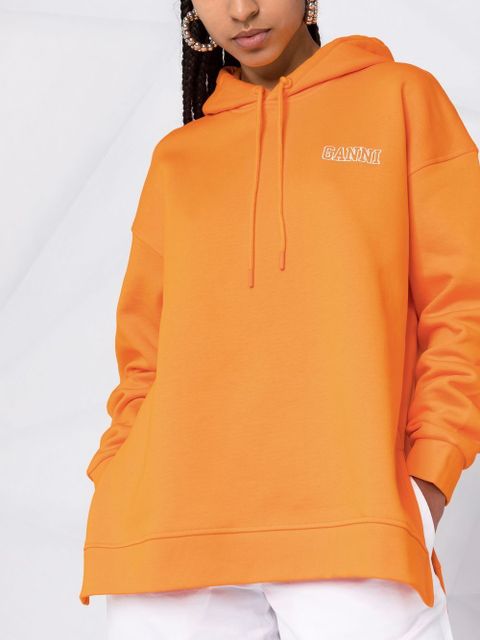 GANNI logo-embroidered hoodie - Orange - zdjęcie produktu nr 2